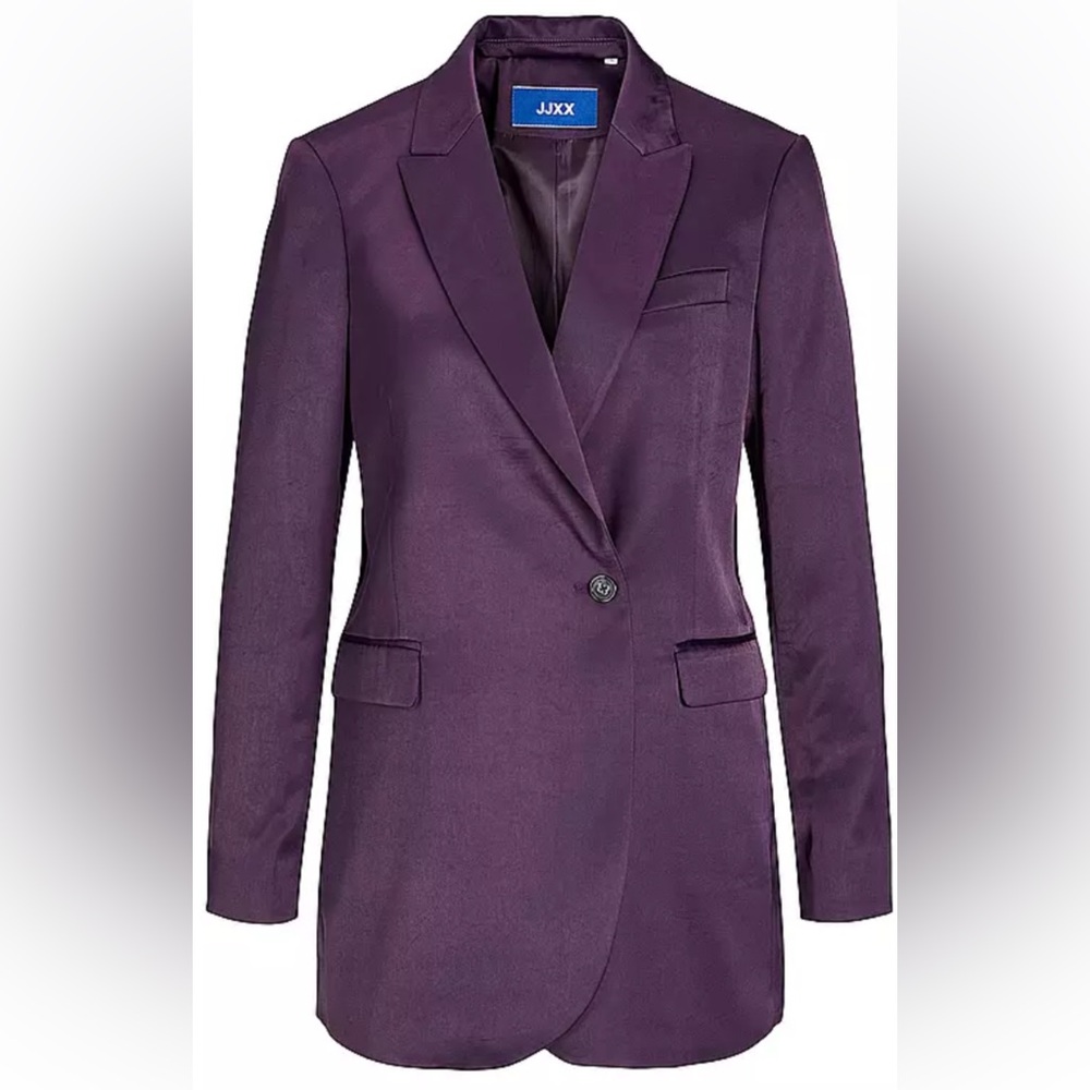 Purple satin blazer JJXX gorgeous size large only worn once